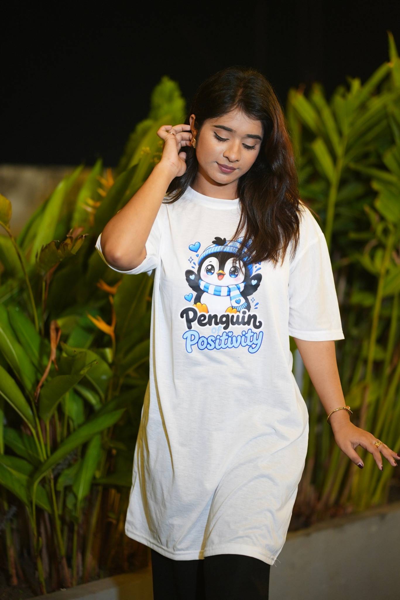 Ladies Long T-Shirt (Penguine White)